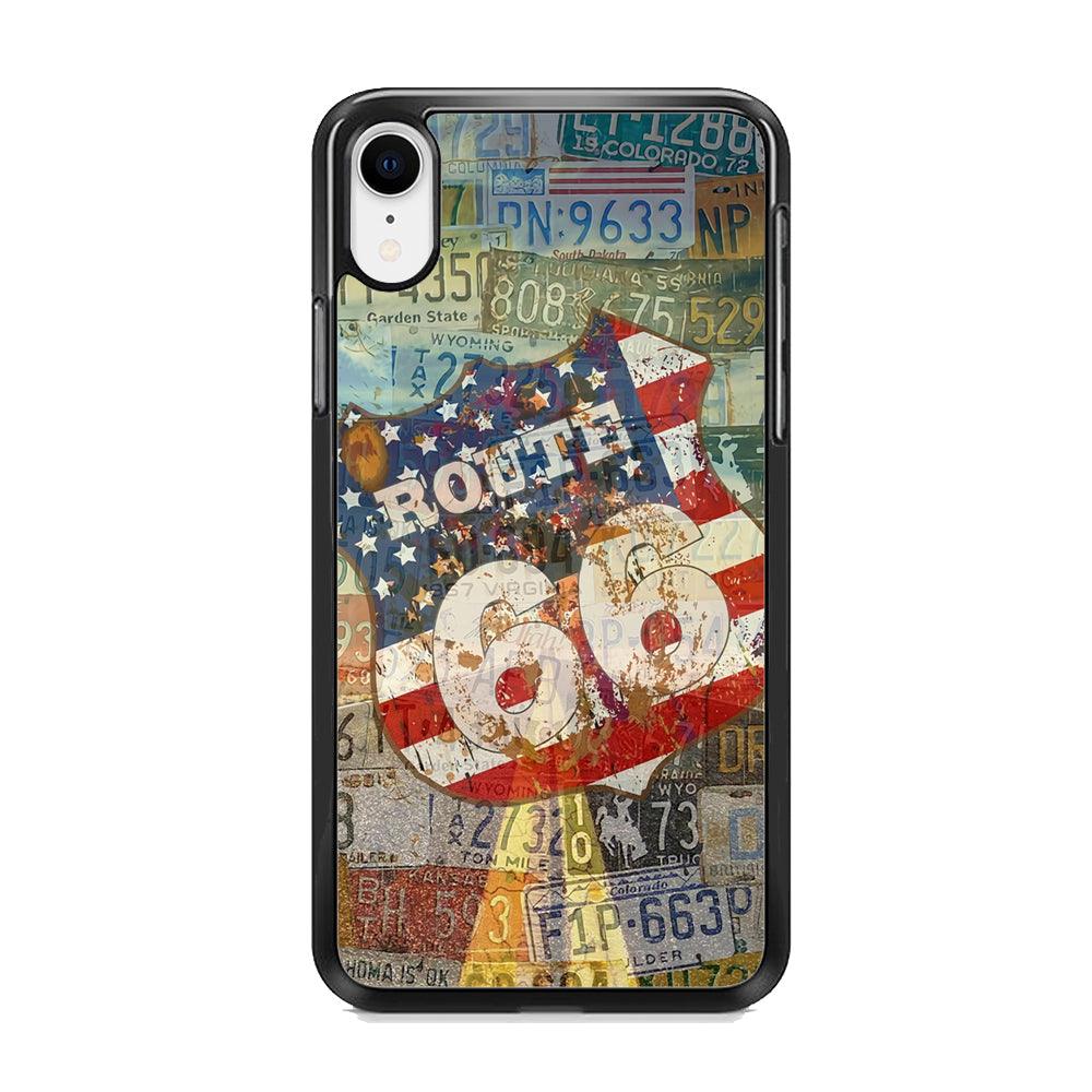 Route 66 Classic Plate iPhone XR Case-Rubber Black (2D Case)-Oxvistore