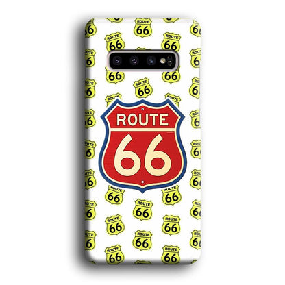 Route 66 Yellow Patern Samsung Galaxy S10 Case-Oxvistore