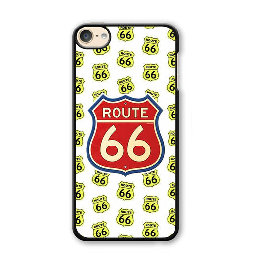 Route 66 Yellow Patern iPod Touch 6 Case-Plastic Black (2D Case)-Oxvistore
