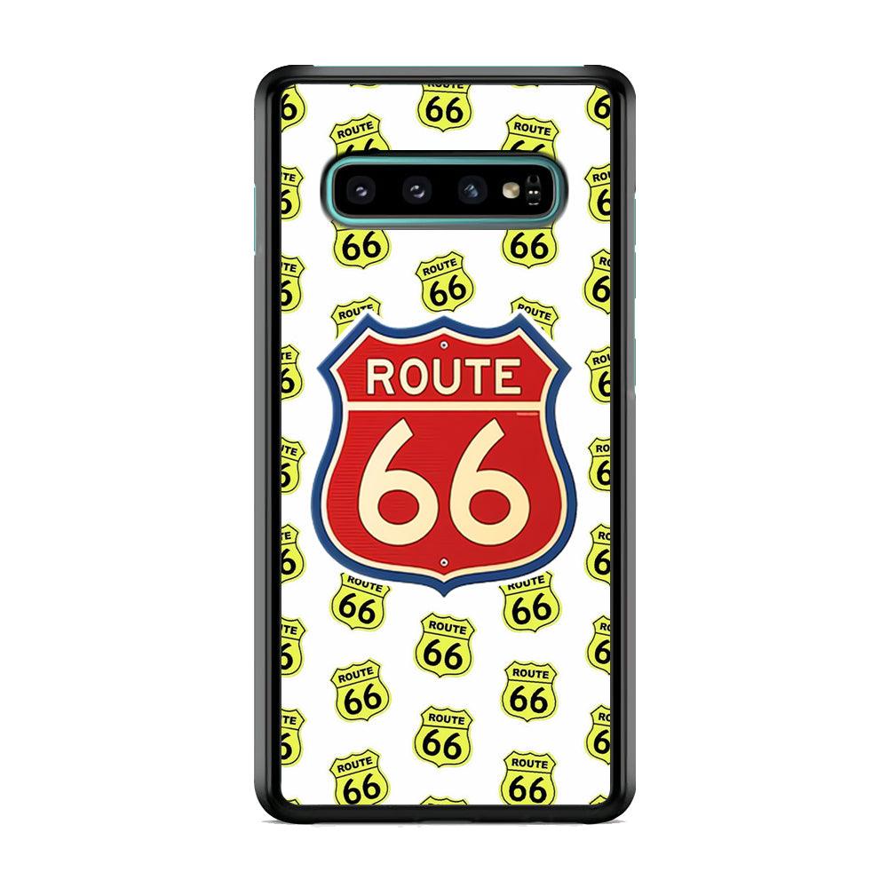 Route 66 Yellow Patern Samsung Galaxy S10 Case-Oxvistore