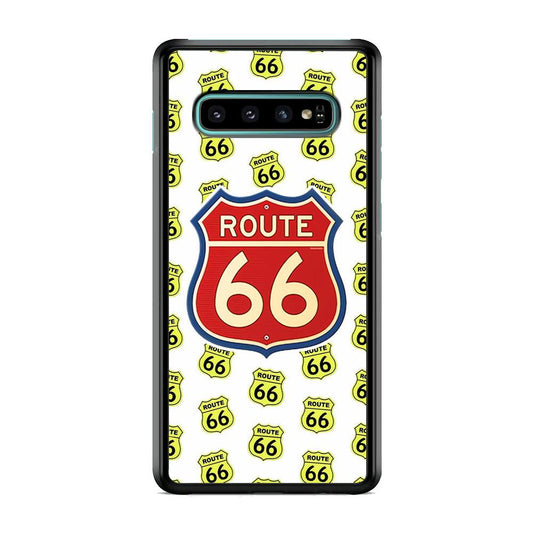 Route 66 Yellow Patern Samsung Galaxy S10 Case-Oxvistore