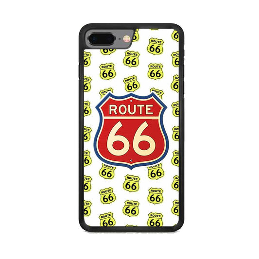 Route 66 Yellow Patern iPhone 8 Plus Case-Oxvistore