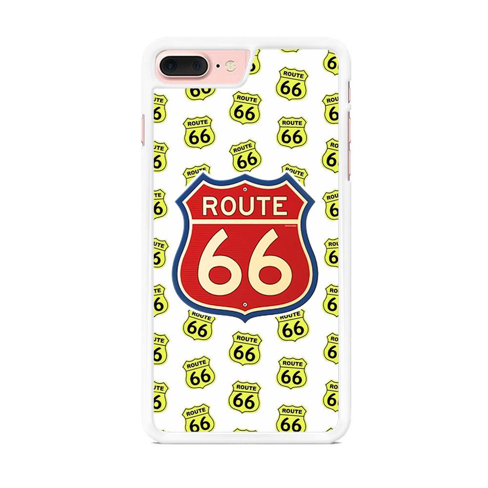 Route 66 Yellow Patern iPhone 8 Plus Case-Oxvistore