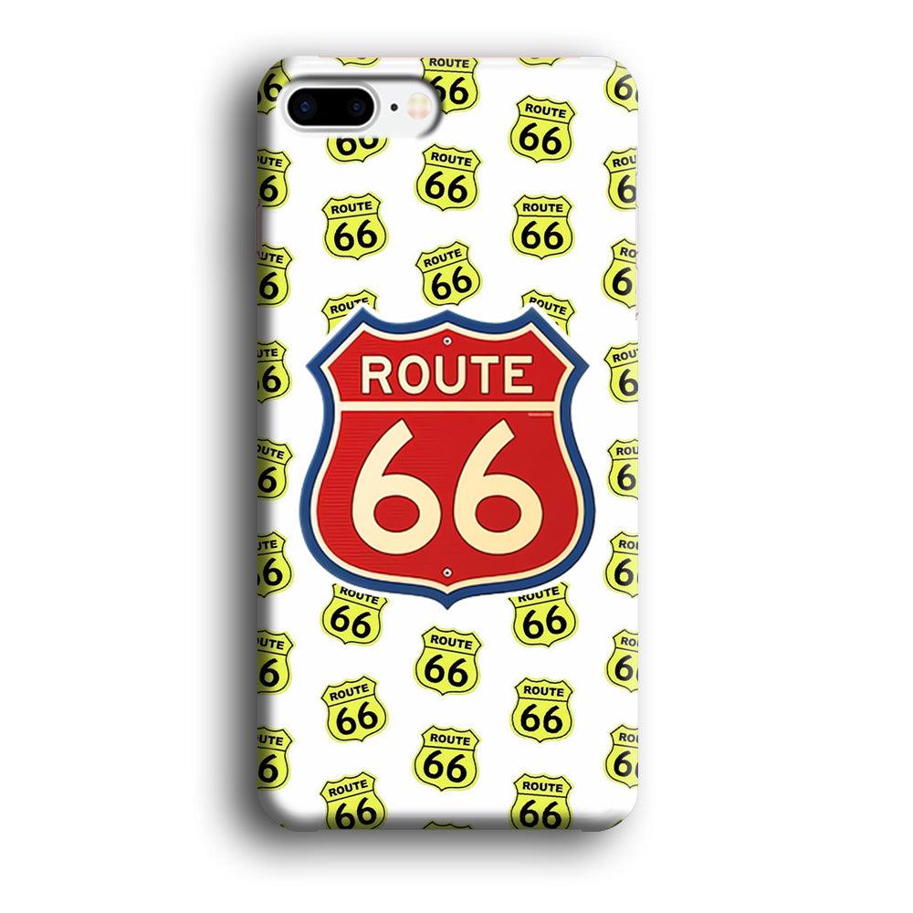 Route 66 Yellow Patern iPhone 8 Plus Case-Oxvistore