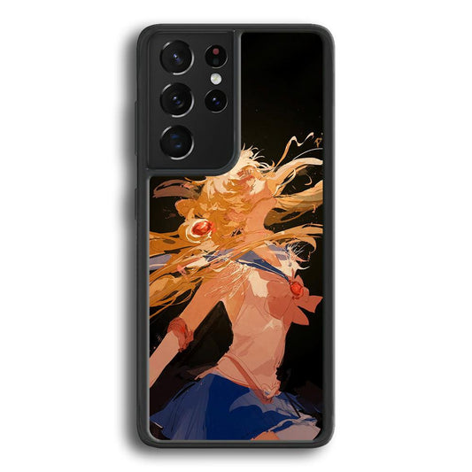 Sailor Moon Infinity Desire Samsung Galaxy S24 Ultra Case-Rubber White (2D Case)-Oxvistore