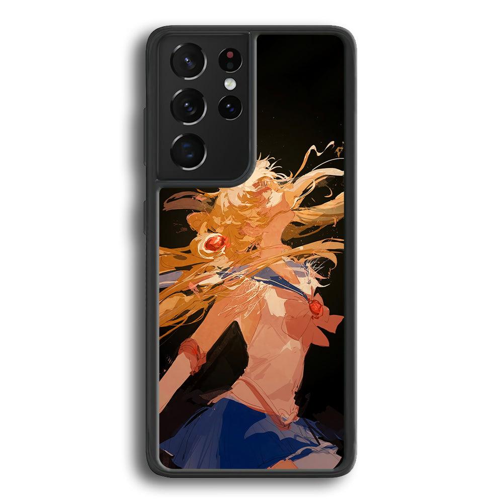 Sailor Moon Infinity Desire Samsung Galaxy S22 Ultra Case-Rubber White (2D Case)-Oxvistore