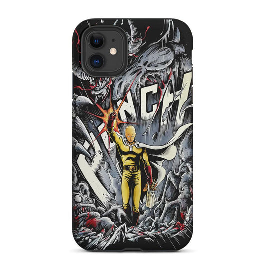Saitama Hits The Monsters 2 in 1 Tough Phone Case-Oxvistore
