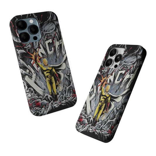 Saitama Hits The Monsters 2 in 1 Tough Phone Case-Oxvistore