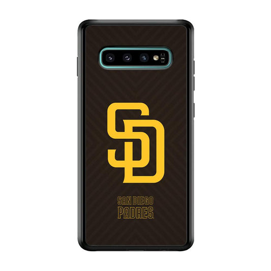 San Diego Padres Shape and Emblem Samsung Galaxy S10 Plus Case-Oxvistore