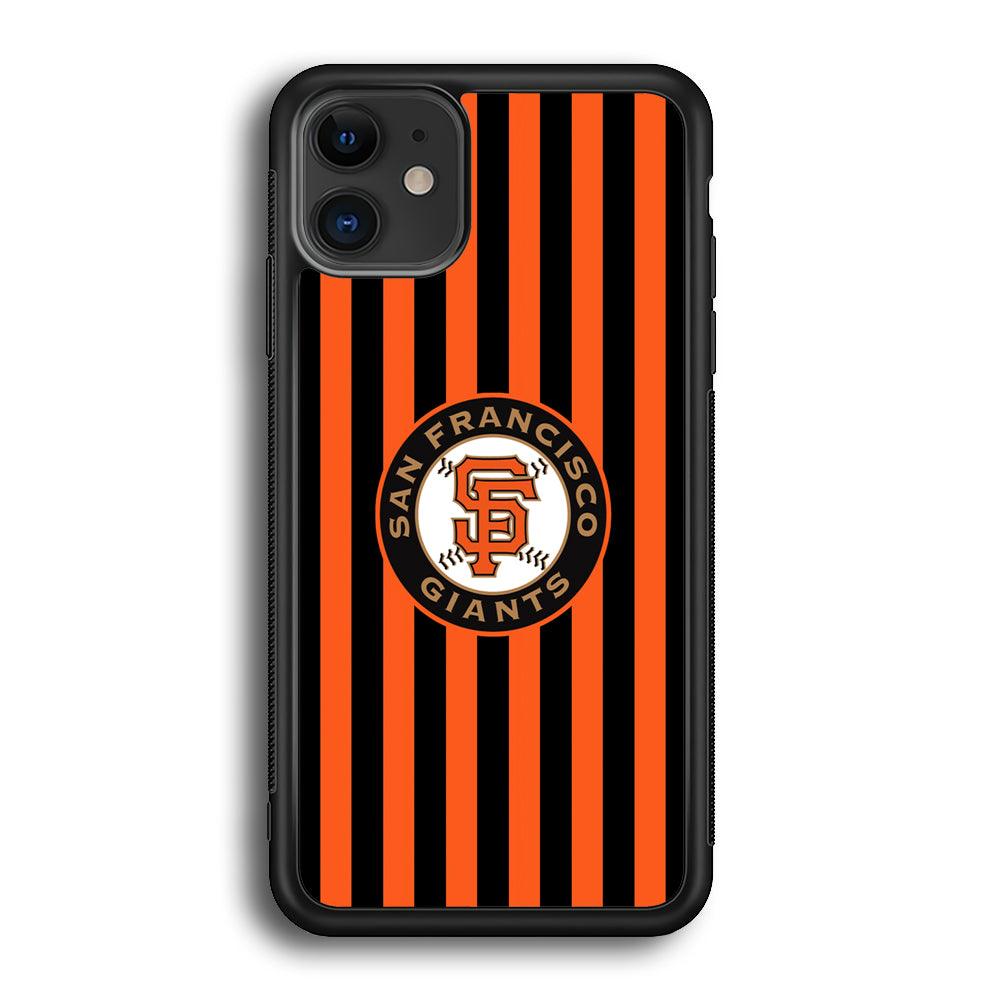 San Francisco Giants Emblem on Flag iPhone 11 Case-Rubber Black (2D Case)-Oxvistore