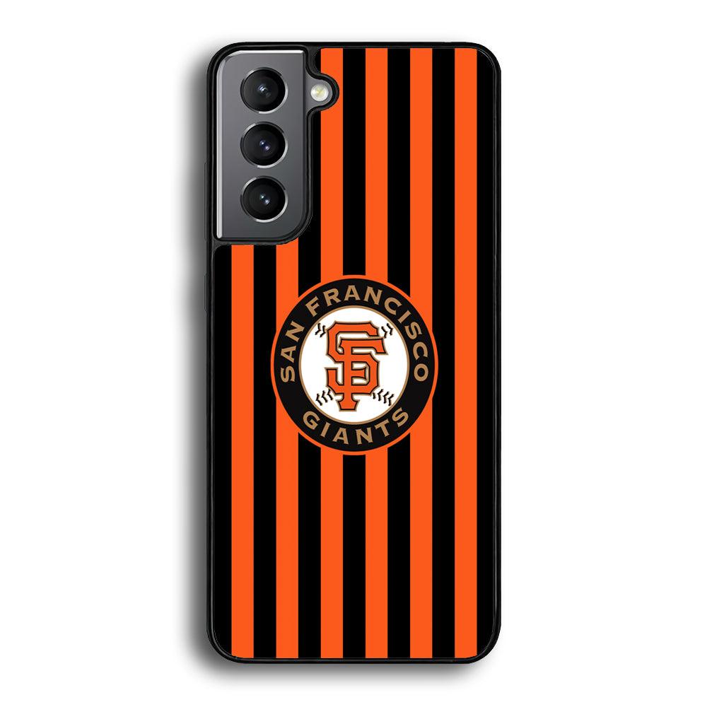 San Francisco Giants Emblem on Flag Samsung Galaxy S22 Case-Rubber Black (2D Case)-Oxvistore