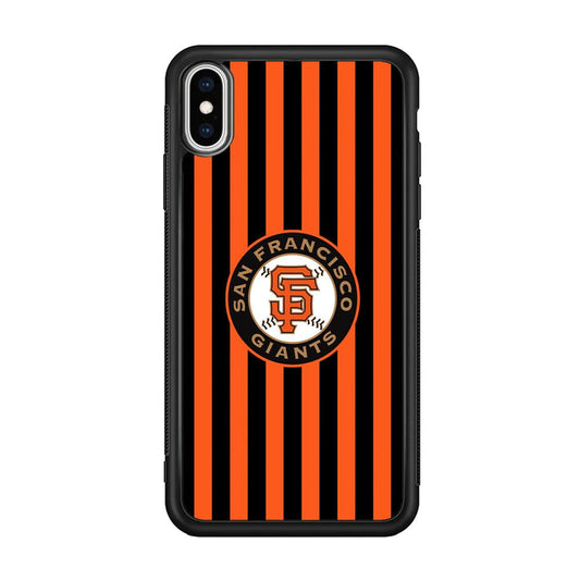 San Francisco Giants Emblem on Flag iPhone X Case-Rubber Black (2D Case)-Oxvistore