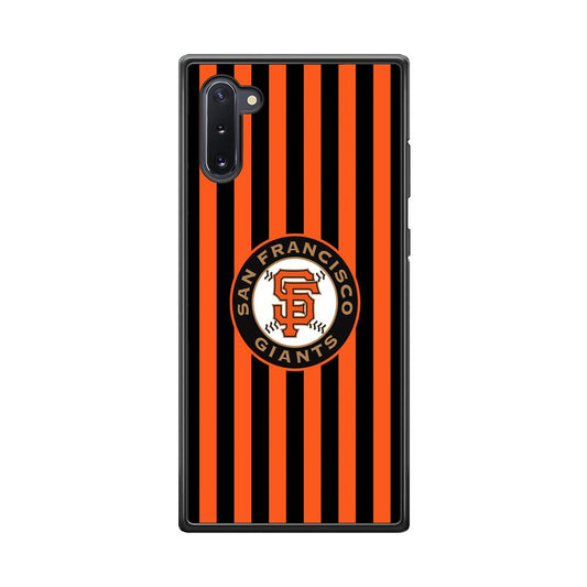 San Francisco Giants Emblem on Flag Samsung Galaxy Note 10 Case-Rubber Black (2D Case)-Oxvistore