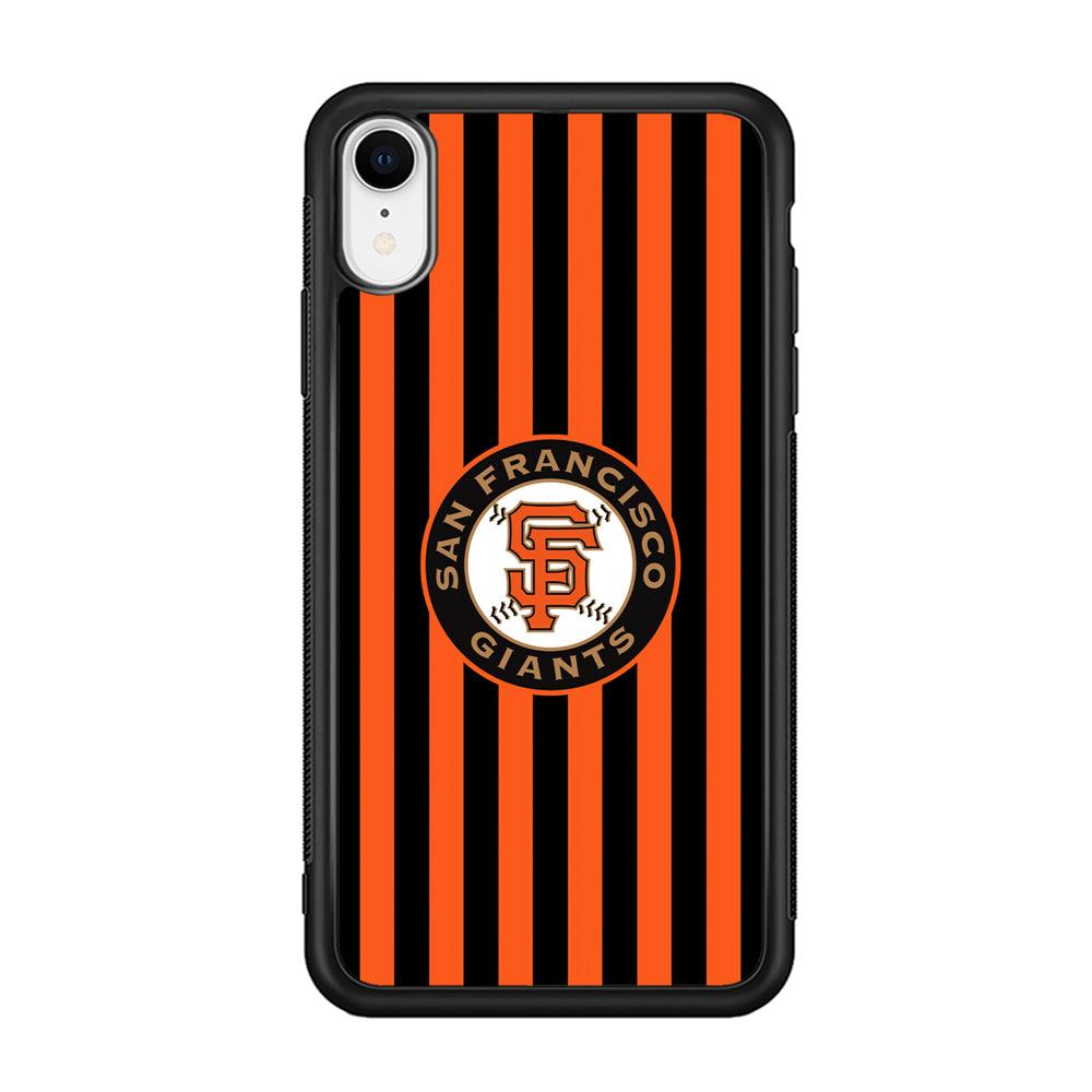 San Francisco Giants Emblem on Flag iPhone XR Case-Rubber Black (2D Case)-Oxvistore