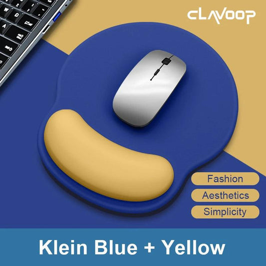 Ergonomic Mouse Pad with Wrist Support Pad-Light Yellow-Oxvistore