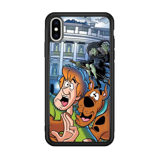 Scooby Doo Running From The Witch iPhone X Case-Rubber Black (2D Case)-Oxvistore