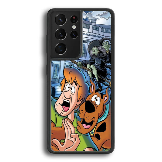 Scooby Doo Running From The Witch Samsung Galaxy S24 Ultra Case-Rubber Black (2D Case)-Oxvistore