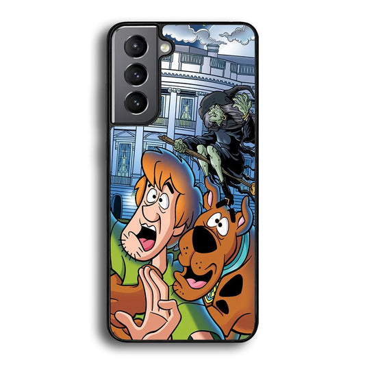 Scooby Doo Running From The Witch Samsung Galaxy S23 Plus Case-Rubber Black (2D Case)-Oxvistore