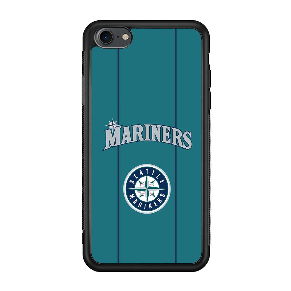 Seattle Mariners Green Blue Jersey iPhone 7 Case-Rubber Black (2D Case)-Oxvistore