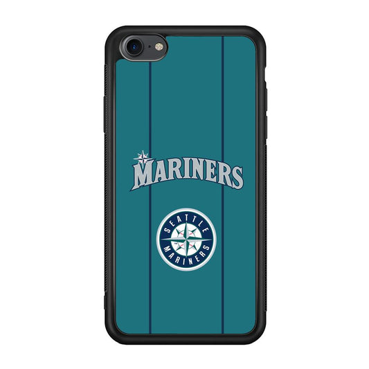 Seattle Mariners Green Blue Jersey iPhone 7 Case-Rubber Black (2D Case)-Oxvistore