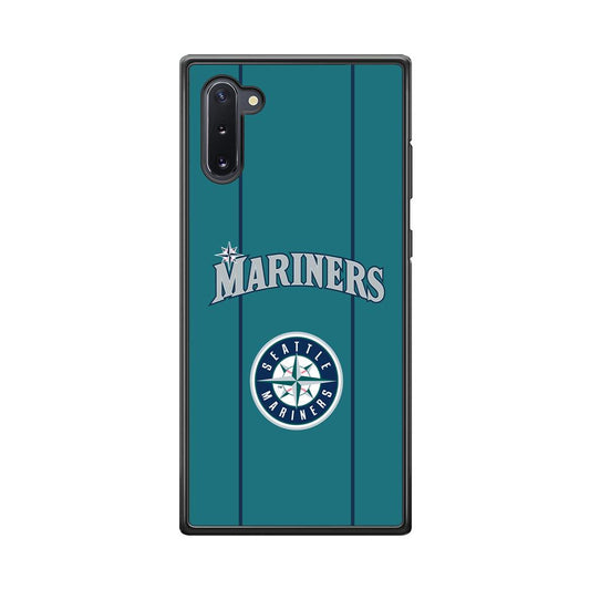 Seattle Mariners Green Blue Jersey Samsung Galaxy Note 10 Case-Rubber Black (2D Case)-Oxvistore