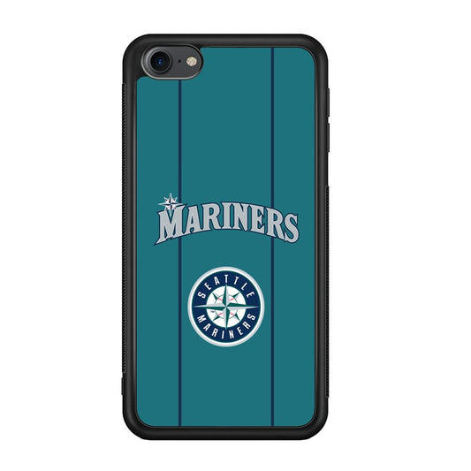 Seattle Mariners Green Blue Jersey iPod Touch 6 Case-Rubber Black (2D Case)-Oxvistore