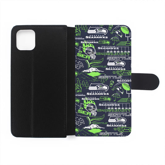 Seattle Seahawks Pattern Flip Wallet Phone Case