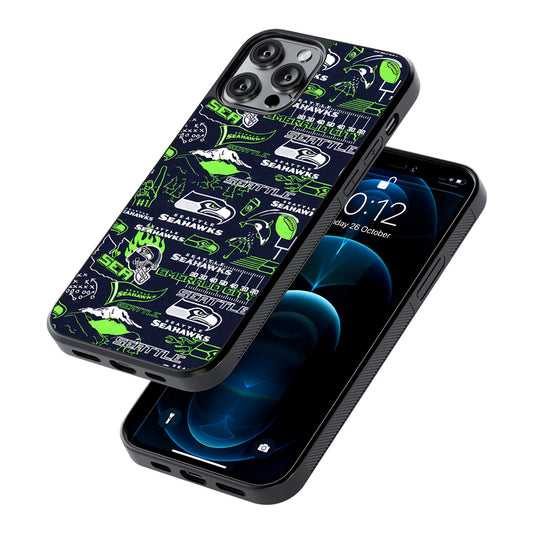 Seattle Seahawks Pattern 2D Rubber Phone Case