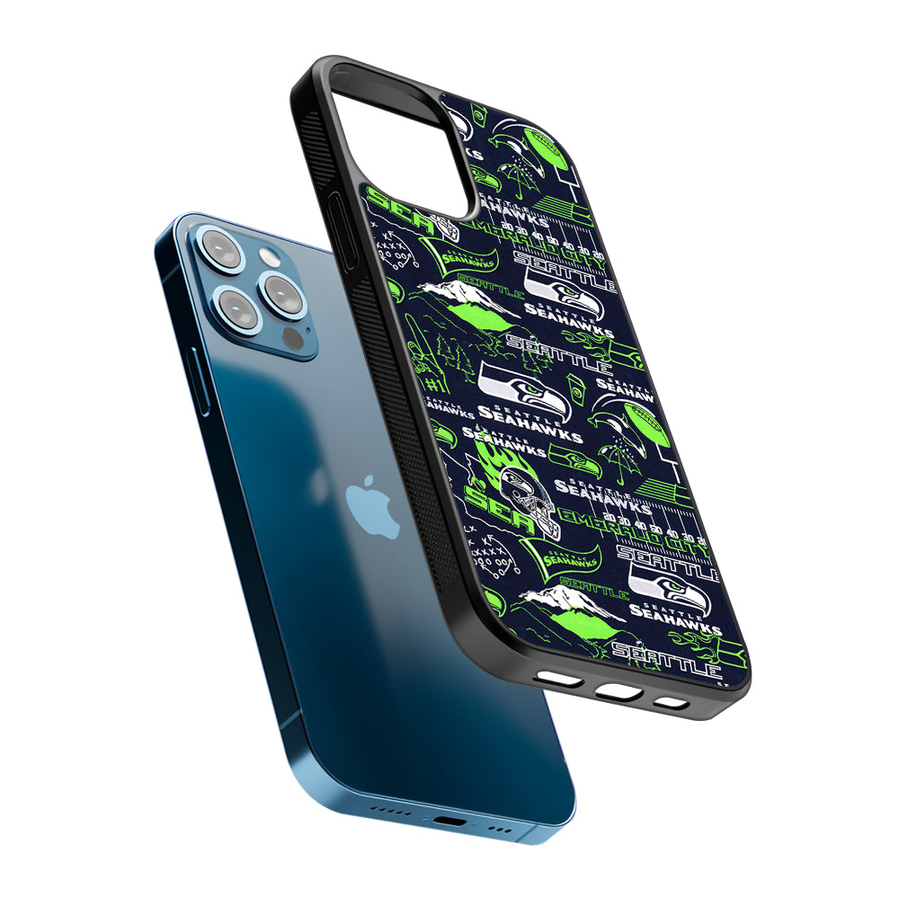 Seattle Seahawks Pattern 2D Rubber Phone Case