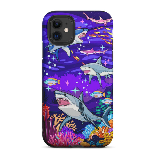 Shark Fish Cartoon 2 in 1 Tough Phone Case