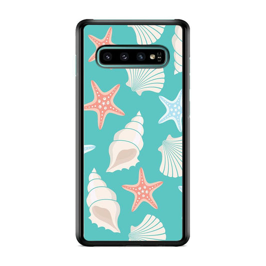 Simply Shells Collage Samsung Galaxy S10 Plus Case-Rubber Black (2D Case)-Oxvistore