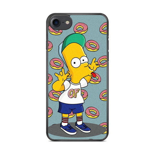 Simpsons Donuts Pattern iPhone 8 Case-Rubber White (2D Case)-Oxvistore