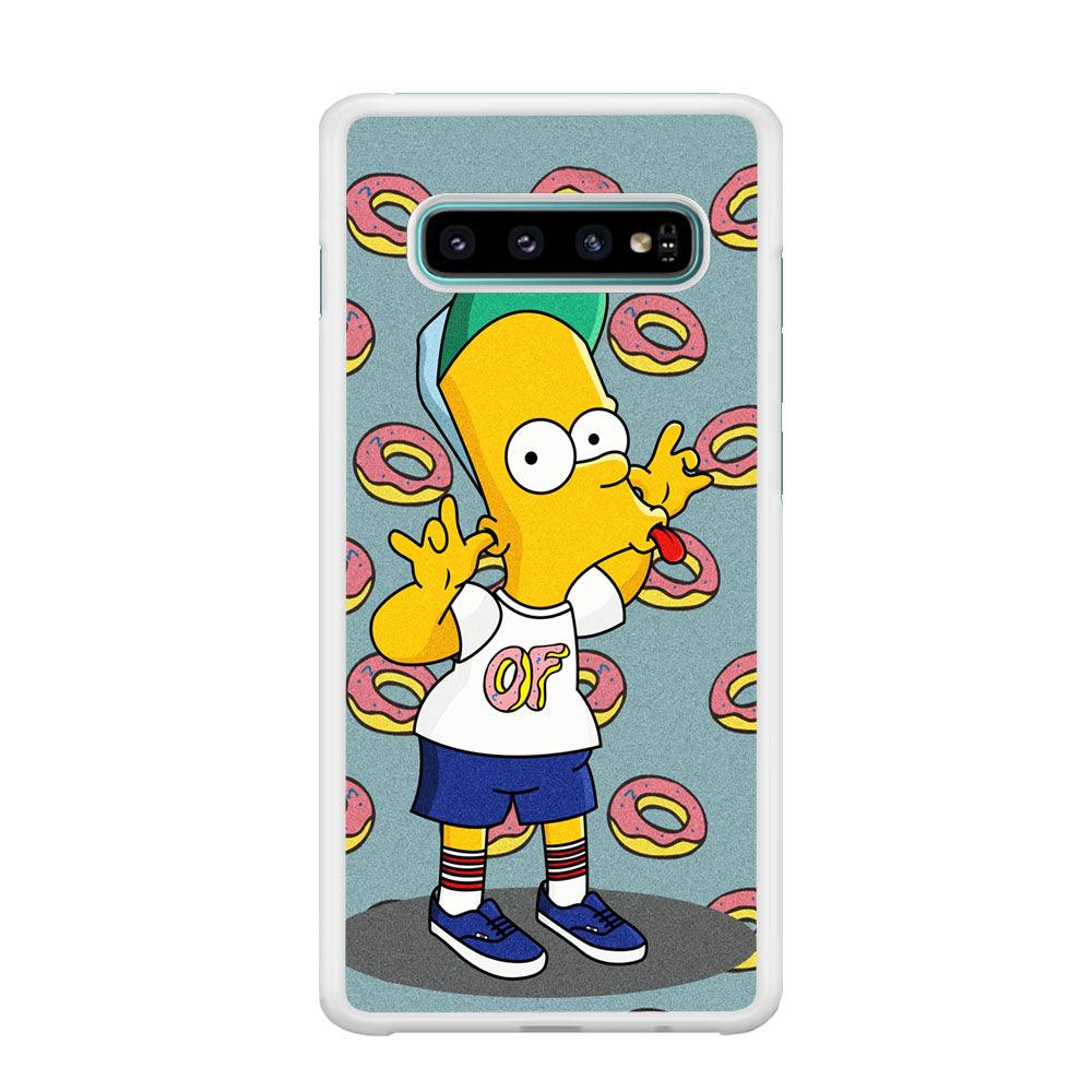 Simpsons Donuts Pattern Samsung Galaxy S10 Case-Oxvistore