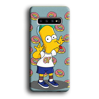 Simpsons Donuts Pattern Samsung Galaxy S10 Case-Oxvistore