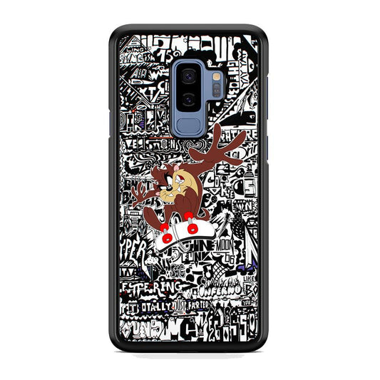 Skate with Taz Samsung Galaxy S9 Plus Case-Rubber White (2D Case)-Oxvistore