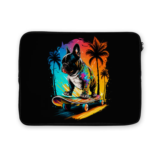 Skating Dog Colorful Laptop Sleeve Protective Cover