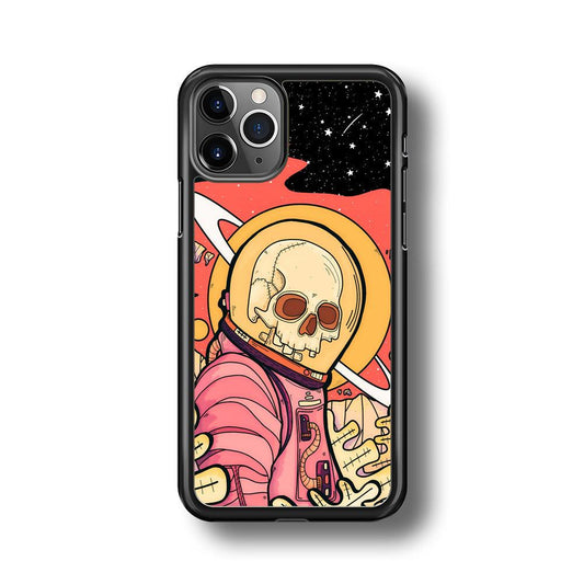 Skull Astronauts In Action iPhone 11 Pro Case-Rubber White (2D Case)-Oxvistore