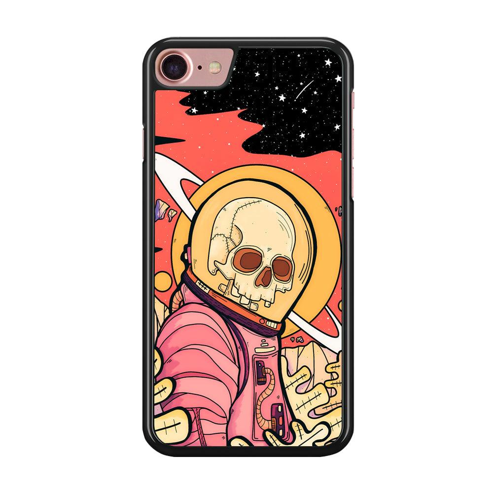 Skull Astronauts In Action iPhone 7 Case-Rubber Black (2D Case)-Oxvistore