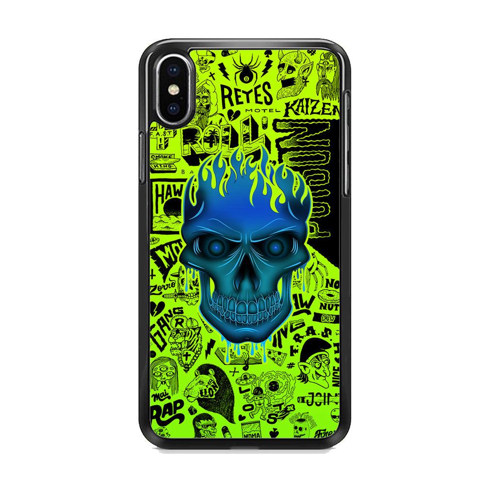 Skull of Poison iPhone XS MAX Case-Rubber Black (2D Case)-Oxvistore