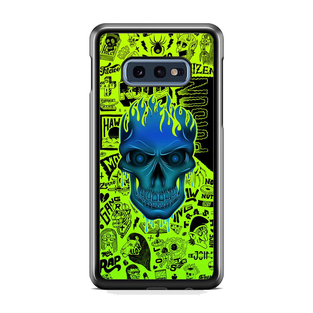 Skull of Poison Samsung Galaxy S10E Case-Rubber Black (2D Case)-Oxvistore