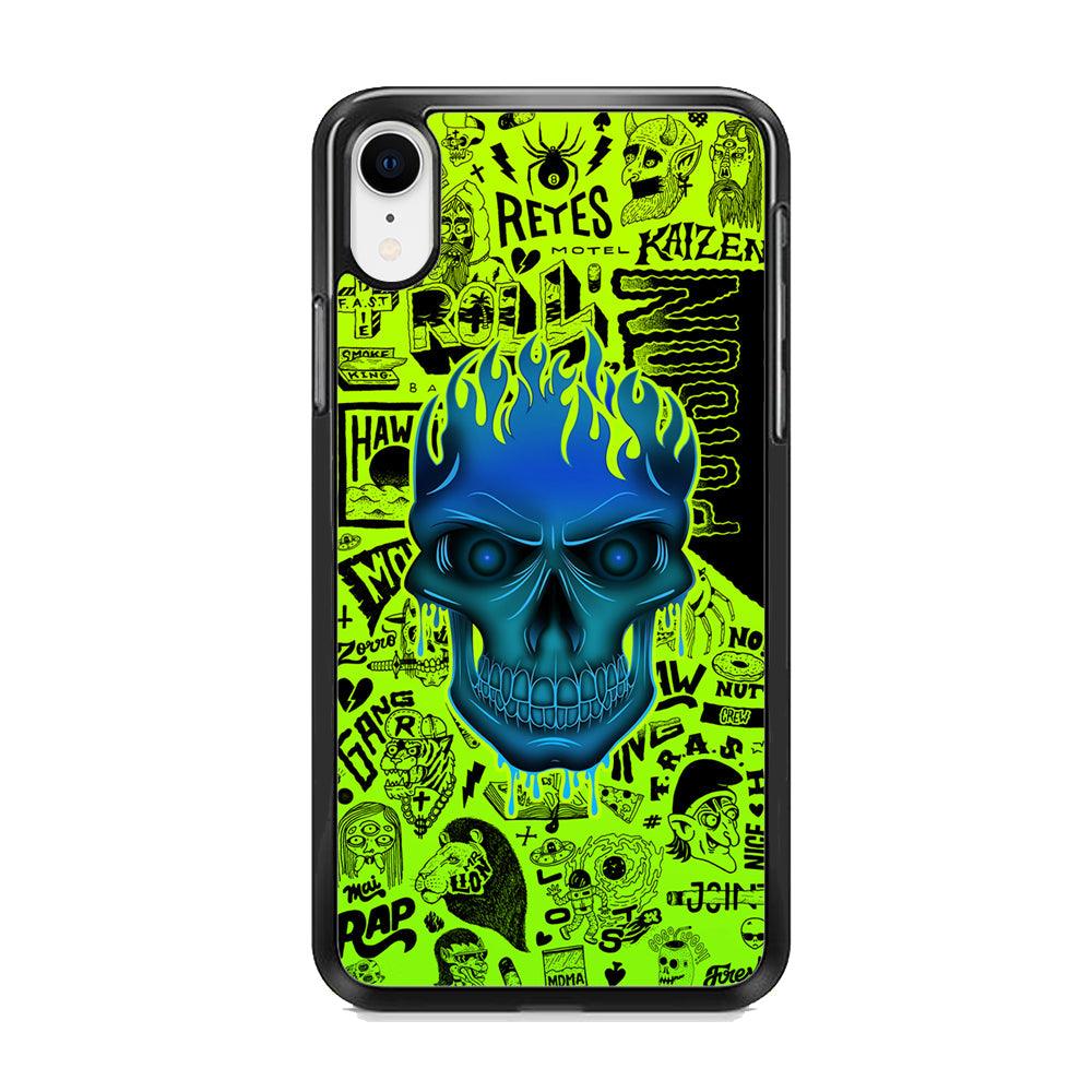 Skull of Poison iPhone XR Case-Rubber Black (2D Case)-Oxvistore