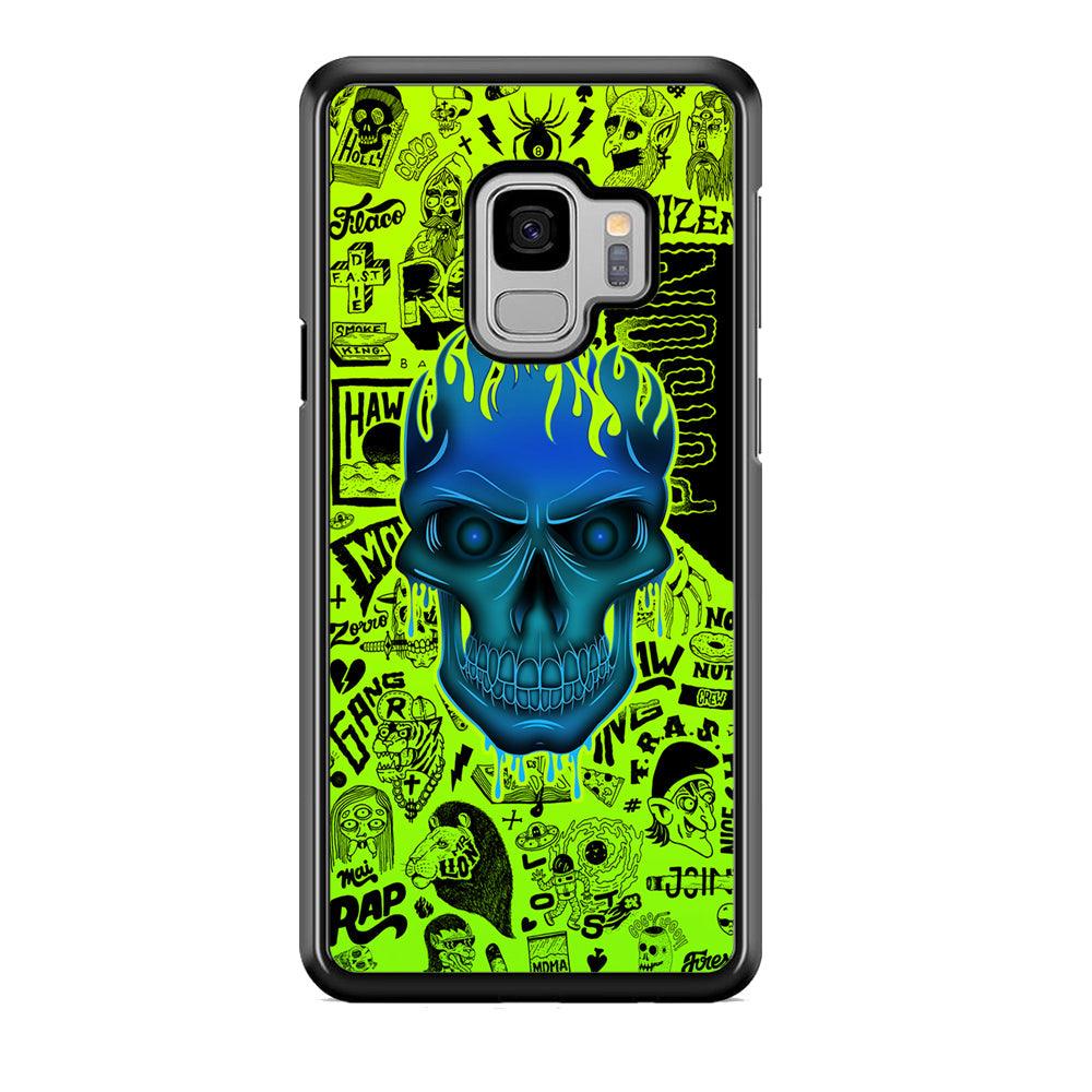Skull of Poison Samsung Galaxy S9 Case-Rubber White (2D Case)-Oxvistore
