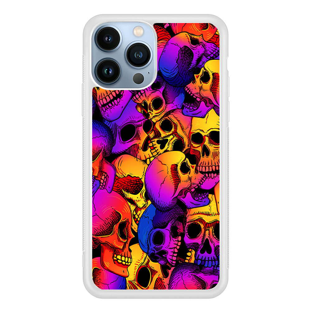 Skulls Pattern Gradient 2D Rubber Phone Case