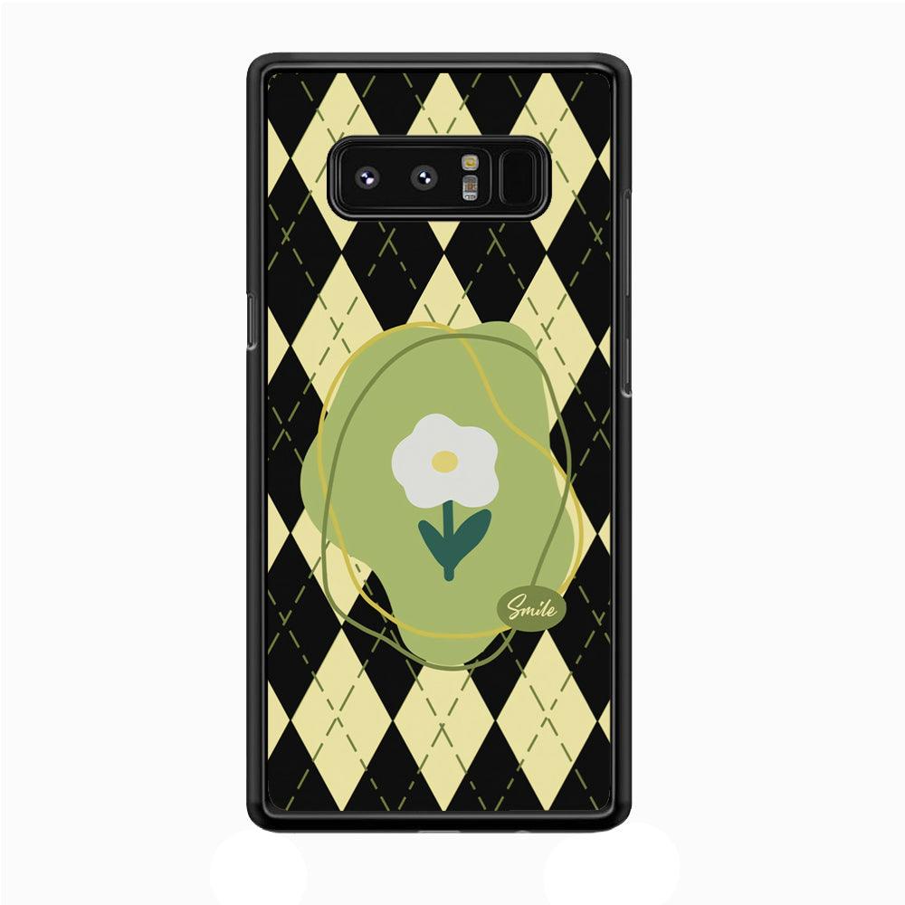 Smile Over The Flower Samsung Galaxy Note 8 Case-Rubber Black (2D Case)-Oxvistore