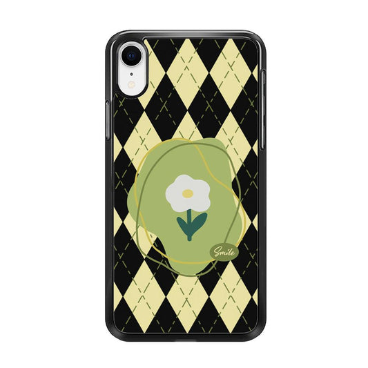 Smile Over The Flower iPhone XR Case-Rubber Black (2D Case)-Oxvistore
