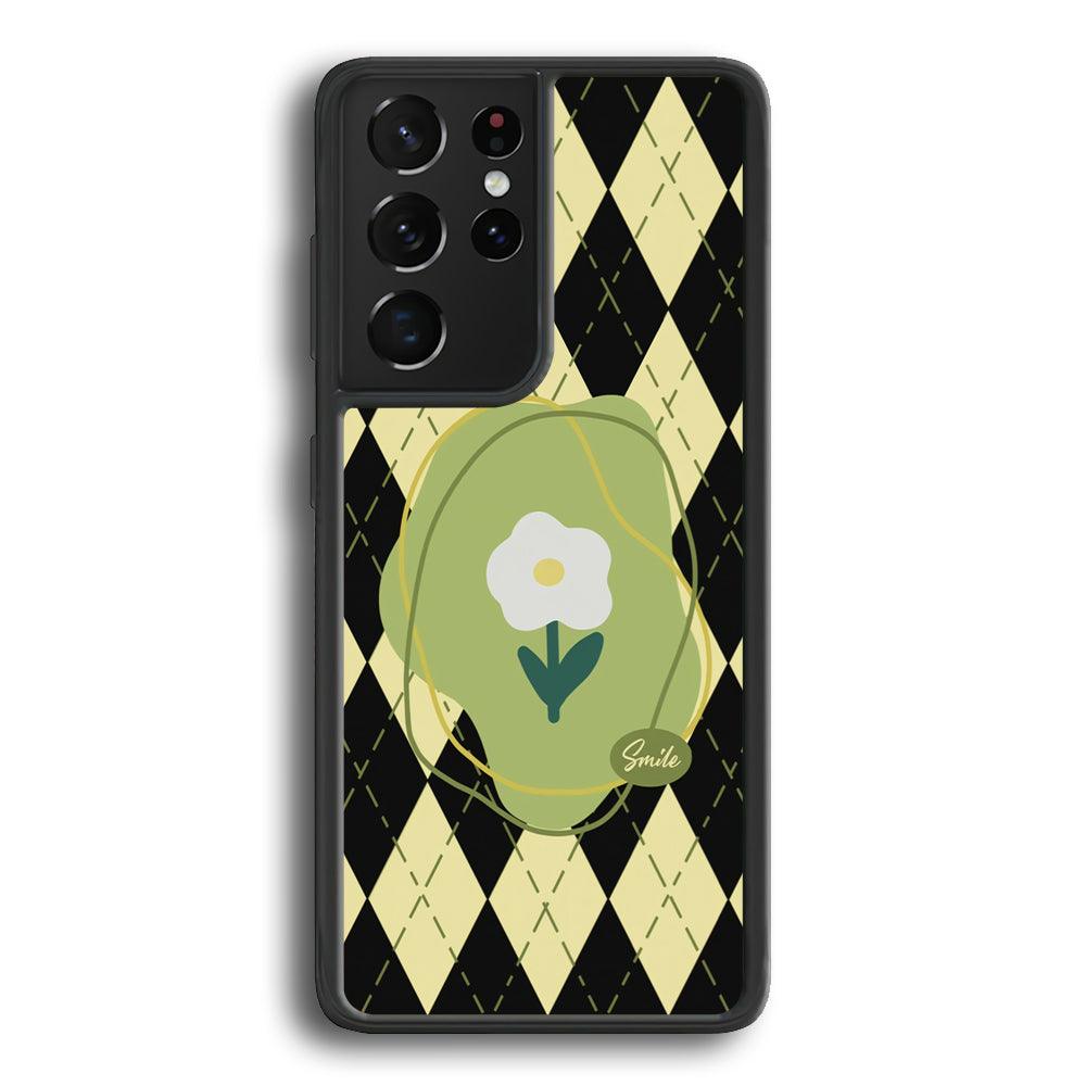 Smile Over The Flower Samsung Galaxy S24 Ultra Case-Rubber Black (2D Case)-Oxvistore