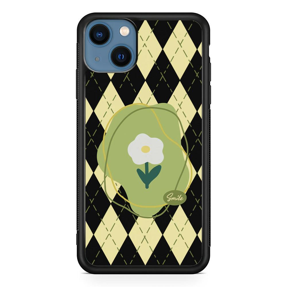 Smile Over The Flower iPhone 14 Plus Case-Rubber Black (2D Case)-Oxvistore