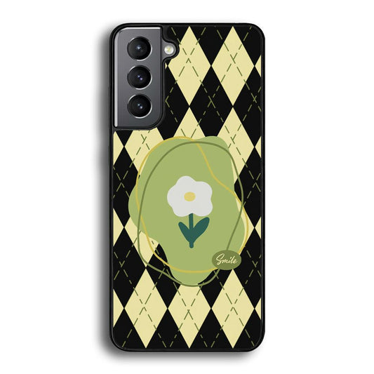 Smile Over The Flower Samsung Galaxy S22 Case-Rubber Black (2D Case)-Oxvistore