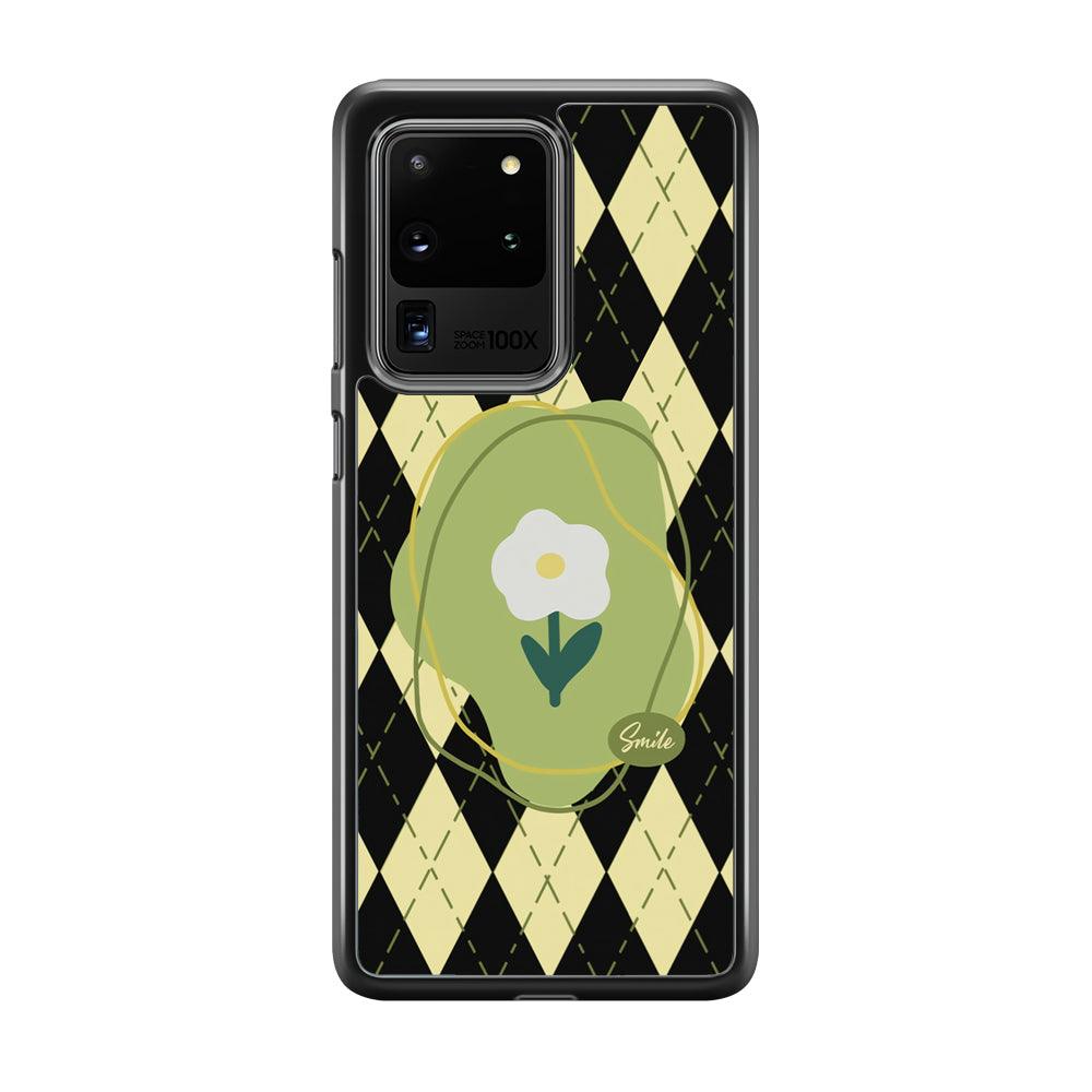 Smile Over The Flower Samsung Galaxy S20 Ultra Case-Rubber Black (2D Case)-Oxvistore