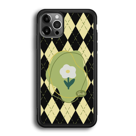 Smile Over The Flower iPhone 12 Pro Case-Rubber White (2D Case)-Oxvistore